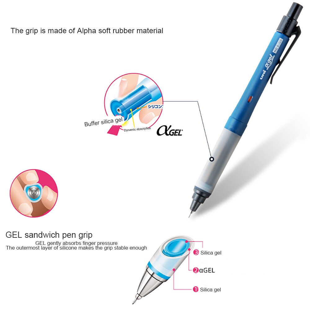 Bút Chì Bấm Uni M5-1009GG Alpha-Gel Tự Động 0.3 0.5 Mm