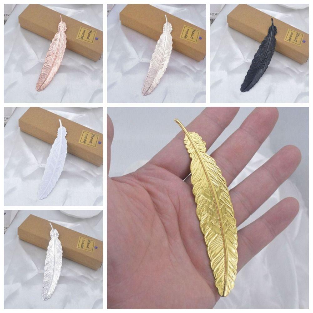 DELMER Lông Vũ Mặt Dây Đánh Dấu Trang, Phong Cách Dân Tộc Ins Kim Loại Lông Dấu Trang, Đạo Cụ Chụp Ảnh Đẹp Sáng Tạo DIY Handmade Bookmark Sinh Viên