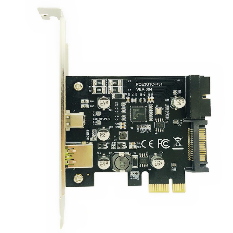 Pci-express pci-e sang usb 3.1 type-c riser post card pcie to usb-c 2 ...