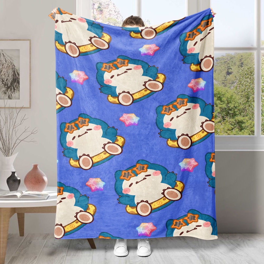 Chăn flannel Điều Hòa Không Khí In Hình pokemon Norlax Một Mặt Làm Quà Tặng Tốt Nhất Cho Người Lớn