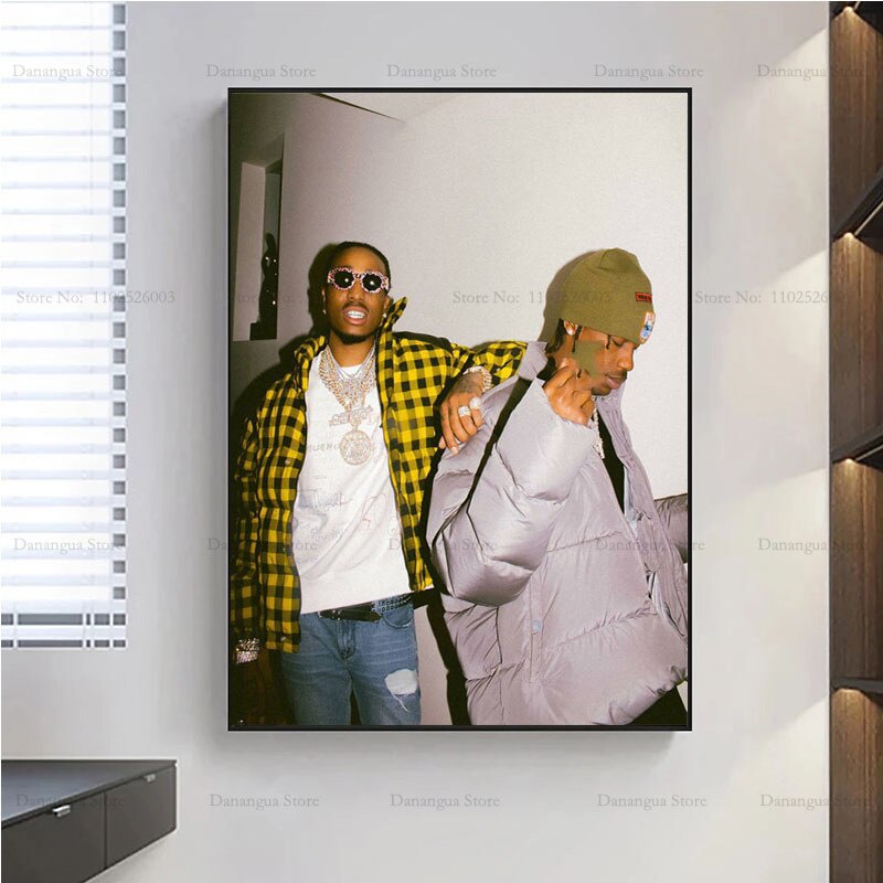 Mới Tranh Treo Tường Vải canvas In Hình rapper travis scott quavo migos ...
