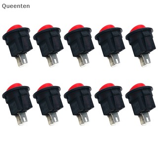 Queenten 10 Chiếc KCD11 Đường Kính Nhỏ Thuyền Tròn Rocker Công Tắc Đen Tròn Đen Trắng Đỏ 2 Pin ON-OFF Rocker QT