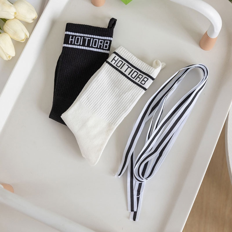 Dây buộc giữa bê tất có in chữ dành cho nữ, chất liệu cotton thoáng mát