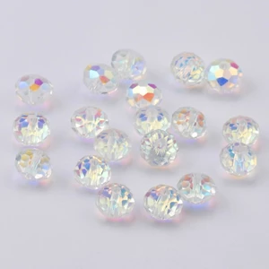 Chuỗi Hạt Pha Lê ab Mặt Tròn Bằng Thủy Tinh 4 / 6 / 8mm Chất Lượng AAA