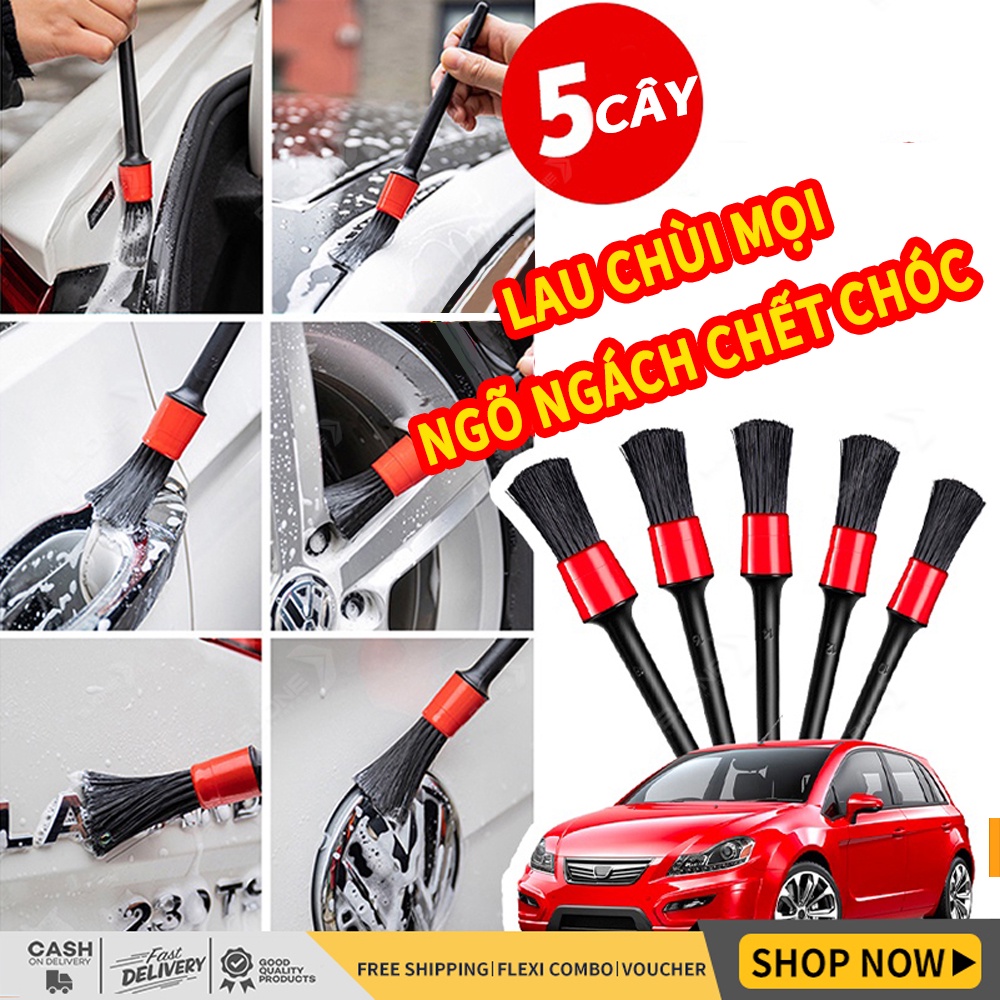 Bộ 5 Cọ Rửa Xe Ô Tô Bộ Dụng Cụ Cọ Rửa Xe Đầy Đủ Kích Thước - Vệ Sinh ...