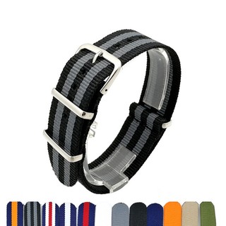 Dây Đồng Hồ Đeo Tay 18mm 20mm 22mm 007 ZULU Bằng Vải Nylon Màu Xanh Quân Đội Có Khóa Thép Cho Nam Và Nữ