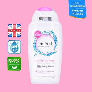 Dung dịch vệ sinh phụ nữ dịu nhẹ Femfresh Soothing Wash dưỡng ẩm, bổ sung lợi khuẩn 250ml