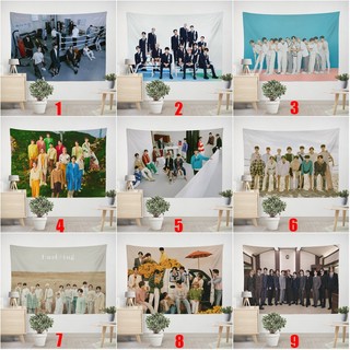 Tấm thảm SEVENTEEN S.COUPS, JEONGHAN, JOSHUA, HOSHI, WONWOO, MINGYU, THE8, SEUNGKWAN, VERNON, DINO, DK, WOZI, JUN Polyester Tấm thảm treo tường Phòng ngủ Tấm thảm treo tường Trang trí nhà cửa