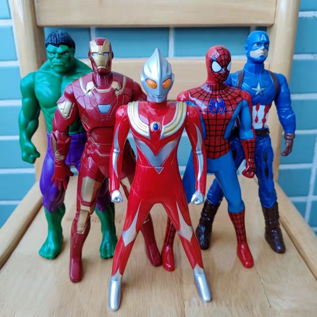 Mô Hình Đồ Chơi Nhân Vật Siêu Anh Hùng Marvel Spiderman Ironman Hulk 18cm