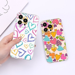 Ốp Lưng Doodle Tình Yêu Cho IPhone 16 15 14 13 12 11 Pro ProMax XS XR XSmax Mini 7 8 + 7Plus 8Plus Plus SE 2020 Vỏ Mềm Silicon DCT