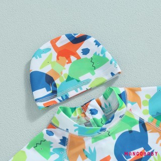 Mgg-kid Bé Trai Bơi Romper Đi Biển Mùa Hè Đồ Bơi Tay Ngắn Cổ Tròn Hoạt Hình Khủng Long In Đồ Bơi Quần Short Nắp