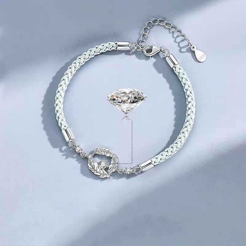 Cặp Vòng Tay Dây Bện Phối Lông Vũ Thời Trang Cho Cặp Đôi