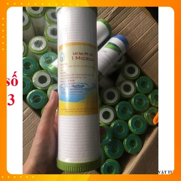 Lõi lọc nước thô số 3 Bông PP vằn 1 micron dùng cho máy lọc nước ro gia đình