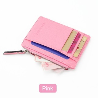 Ví Đựng Tiền Xu Mini Bằng Da PU Mềm Mỏng Có Khóa Kéo Dành Cho Nam Nữ
