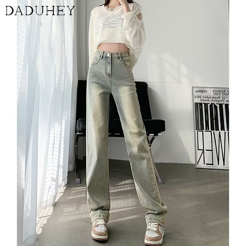 Ảnh Quần jean DADUHEY lưng cao dáng rộng phong cách thời trang Mỹ ấn tượng cho nữ 4