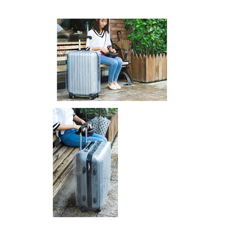 Trùm bọc vali trong suốt 20-22-24-26-28-30 inch không viền toàn thân, nhiều size chống nước