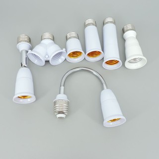 65mm 95mm 14cm Linh Hoạt AC E27 Đến 2 E27 Bóng Đèn Đế Ổ Cắm Điện Cắm Bộ Chuyển Đổi Đèn LED Mở Rộng Giá Đỡ E27-E27 Adapter F @ V1N