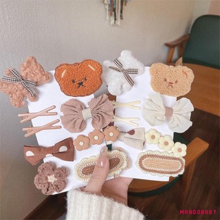 Mgg-kids Thu Đông Kẹp Tóc 9 Chiếc Hoạt Hình Gấu Nơ Barrettes Cho Bé Gái Quà Tặng Sinh Nhật Giáng Sinh
