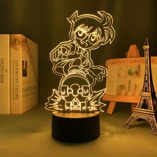 GC9 Thám Tử Lừng Danh Conan Đèn Ngủ Anime 3d Đèn Acrylic Từ Xa LED Sạc USB Chiếu Sáng Haibara Ai Ran Trang Trí Nhà Quà Tặng