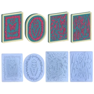 Treeling Silicone Epoxy Resin Quicksand Rỗng Khuôn Móc Khóa Mặt Dây Chuyền Trang Sức Làm