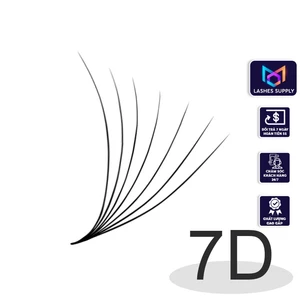 Mi fan line LASHES SUPPLY 7D cong C - CC - D, độ dày 0.07 (1 hộp 1000 fan)