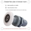 Con lăn cửa tắm YUJUNI, Phụ tùng thay thế Bánh xe cửa trượt bằng đồng thau, Khay tắm PVC Bánh xe treo một bánh xe Phòng tắm