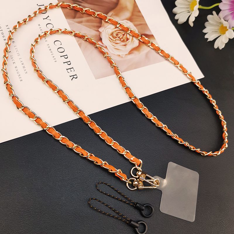 Phụ Kiện Điện Thoại Di Động Dây Chống Mất Dây Đeo Nữ Đeo Chéo Có Thể Mang Theo Phong Cách Mở Rộng Dây Treo Chống Sốc Da Cao Cấp Dây Xích Kim Loại Túi Treo Dây Xích Điện Thoại Di Động Pa