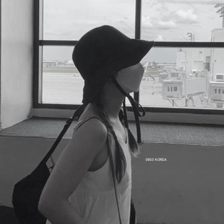 [Giao hàng từ Việt Nam] Mũ chống nắng NOOKSTORY, Mũ ngư dân màu trơn buộc dây, Mũ xô dây bẻ cong mỏng thông thường mùa hè
