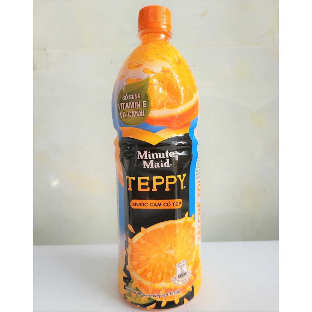 CHAI NƯỚC CAM CÓ TÉP - TEPPY CHAI 1 LÍT Date mới | Shopee Việt Nam
