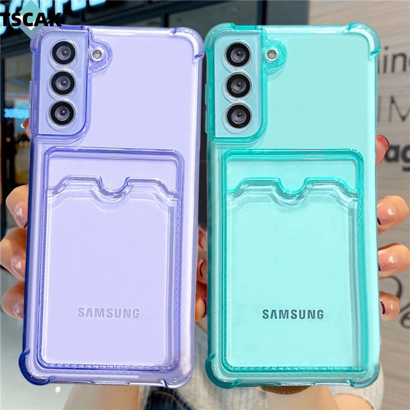 Ốp Điện Thoại TPU Màu Kẹo Trong Suốt Có Túi Khí Chống Rơi Và Ngăn Đựng Thẻ Cho Samsung A13 A14 A23 A33 A34 A53 A54