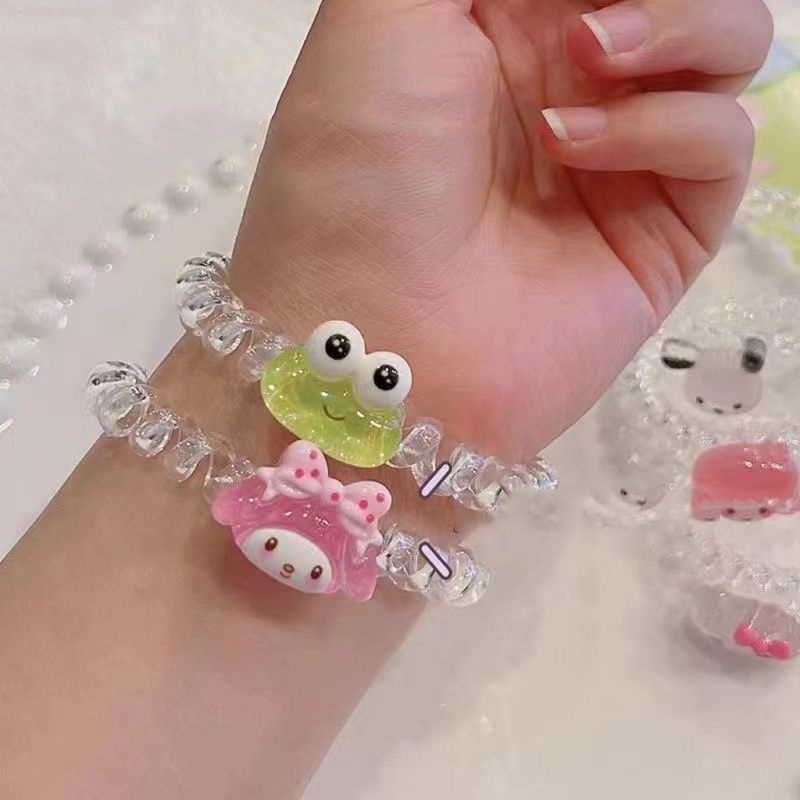 Dây Cột Tóc Co Giãn Hình Hello Kitty / Ếch Dễ Thương Cho Nữ