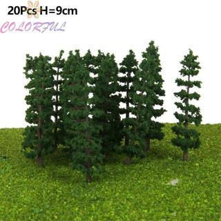Bộ 20 Mô Hình Cây Bằng Nhựa Cao 9cm Trang Trí Vườn