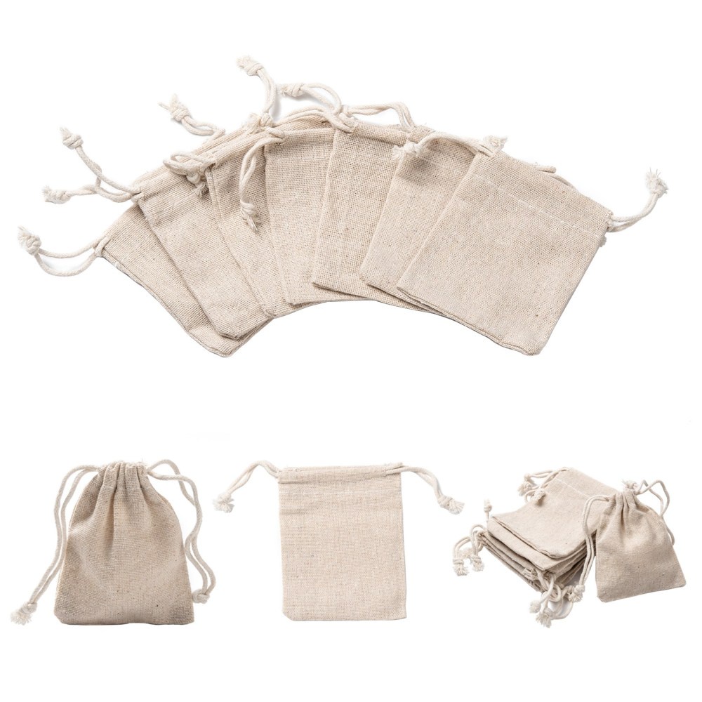 Bộ 10 Túi Dây Rút Chất Liệu Cotton Kích Thước 9x8cm | Shopee Việt Nam