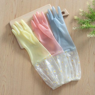[Còn hàng] Găng tay rửa chén PURECOTTON0 Máy chà sàn gia dụng dày chống thấm nước bằng silicon