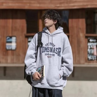 Áo hoodie nỉ in chữ phong cách đường phố có mũ trùm đầu