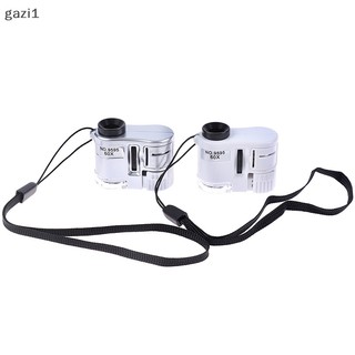 [gazi1] Kính hiển vi phóng đại 60X có đèn LED Trang sức Jeweler Tiền tệ Dectector Boutique