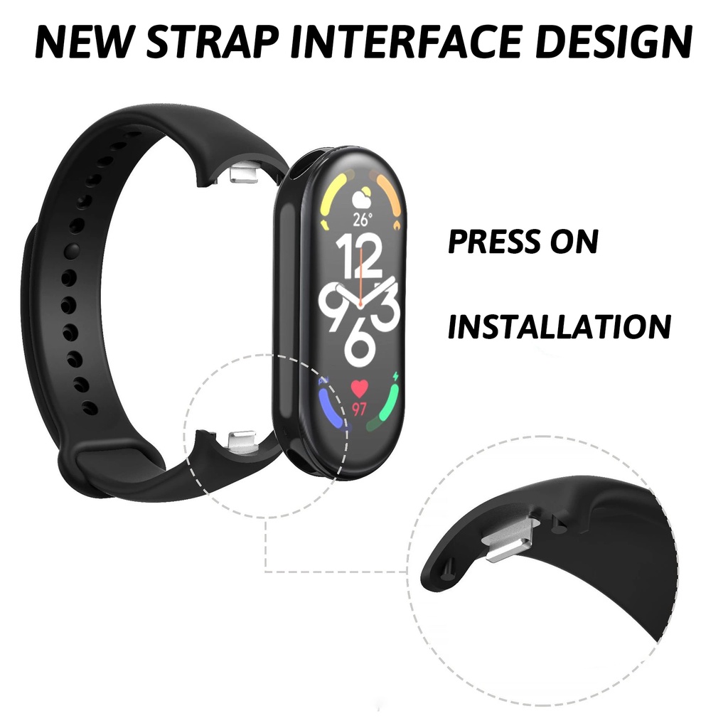 Dây Cao Su Cho Đồng Hồ Thông Minh Xiaomi Mi Band 8 / 7 / 6 / 5 / 8