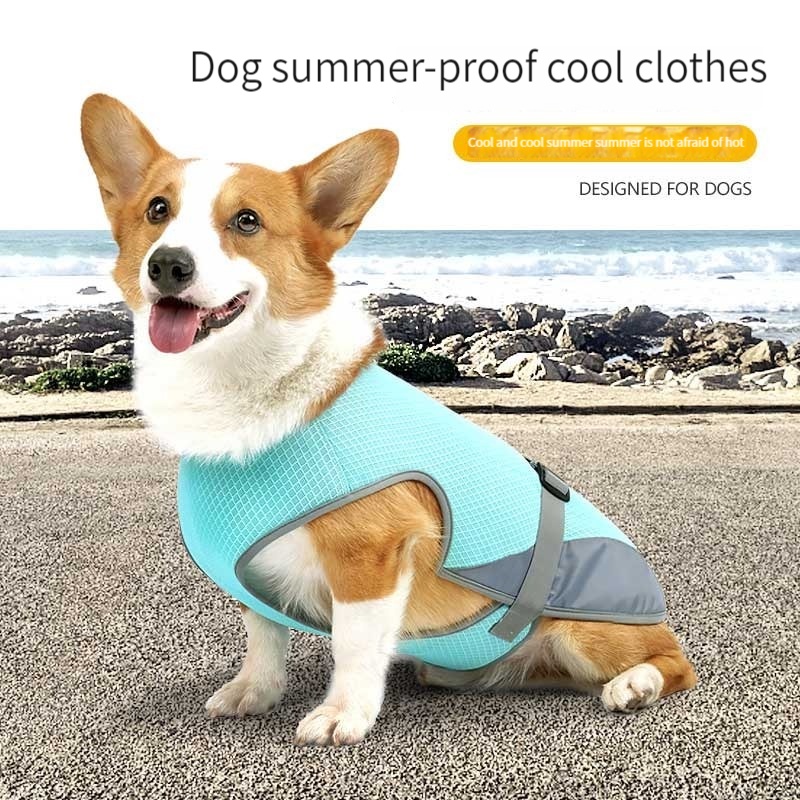 HamshMoc Dây nịt chó chống nắng Áo Vest làm mát phản quang mùa hè mát mẻ và thoải mái Dễ sử dụng Áo Vest thú cưng để huấn luyện và cắm trại săn bắn ngoài trời