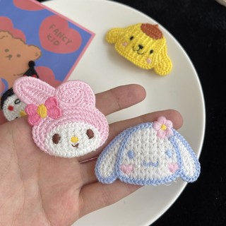 MEOWU Kẹp Tóc Mái Đan Len Phong Cách Hàn Quốc Melody Kitty Hồng