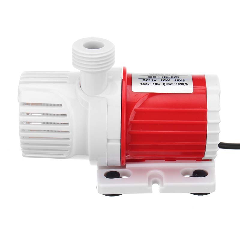 Máy bơm nước chìm 20W 12V Dc 1100L / H có thể điều khiển biển Máy bơm nước tốc độ có thể điều chỉnh Máy bơm nước bể cá