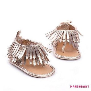 Mgg-Xăng đan Mùa Hè Cho Bé Gái Frist Walker Trẻ Em Đế Mềm Có Tua Rua Trang Trí