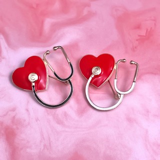 Thiết bị y tế sáng tạo ống nghe trâm cài áo ghim lưu niệm phụ kiện ba lô quà tặng cho bạn bè