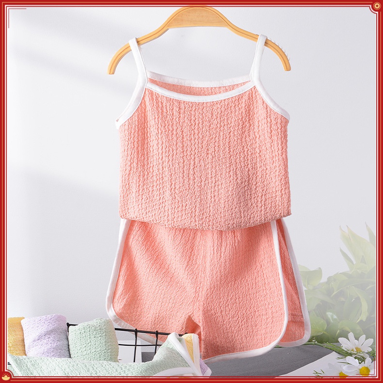 Bộ đồ yếm bé gái Mùa hè Phong cách mới Quần short mỏng Quần áo bé gái Quần áo trẻ em