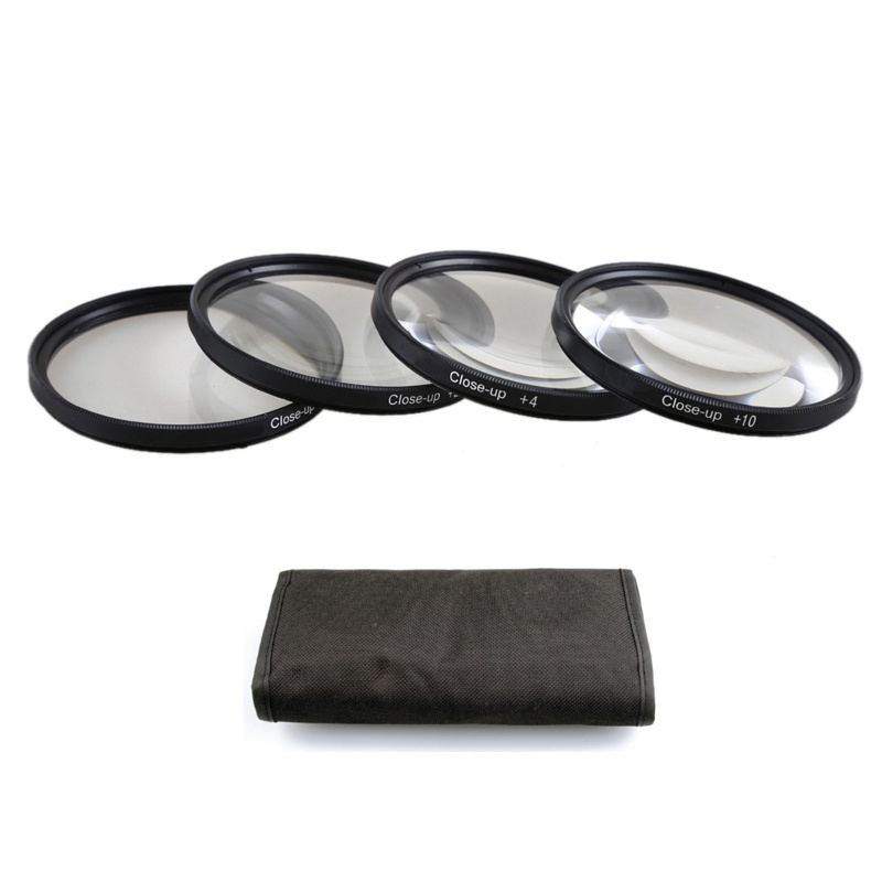 Bang 4 Miếng Macro Close Up Lens Filter + 1 + 2 + 4 + 10 Filter Kit 49mm 52mm 55mm 58mm 62mm 67mm 72mm 77mm 82mm Có sẵn