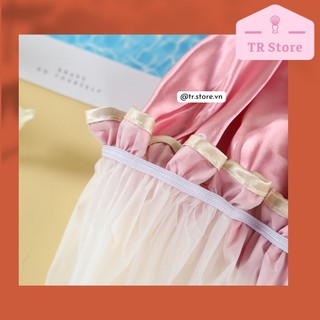 Mũ Trùm Đầu Khi Tắm Satin - 2 Lớp Chống Thấm, Hỗ Trợ Ủ Tóc Hấp Dầu