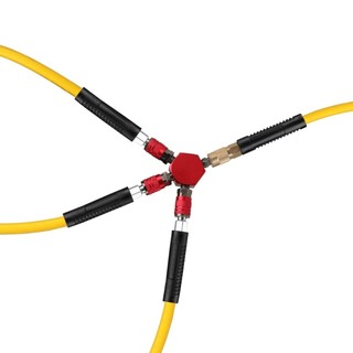 HL 3-Way 1 4Inch Hex Style Air Manifold với khớp nối và phích cắm Bộ chia khí