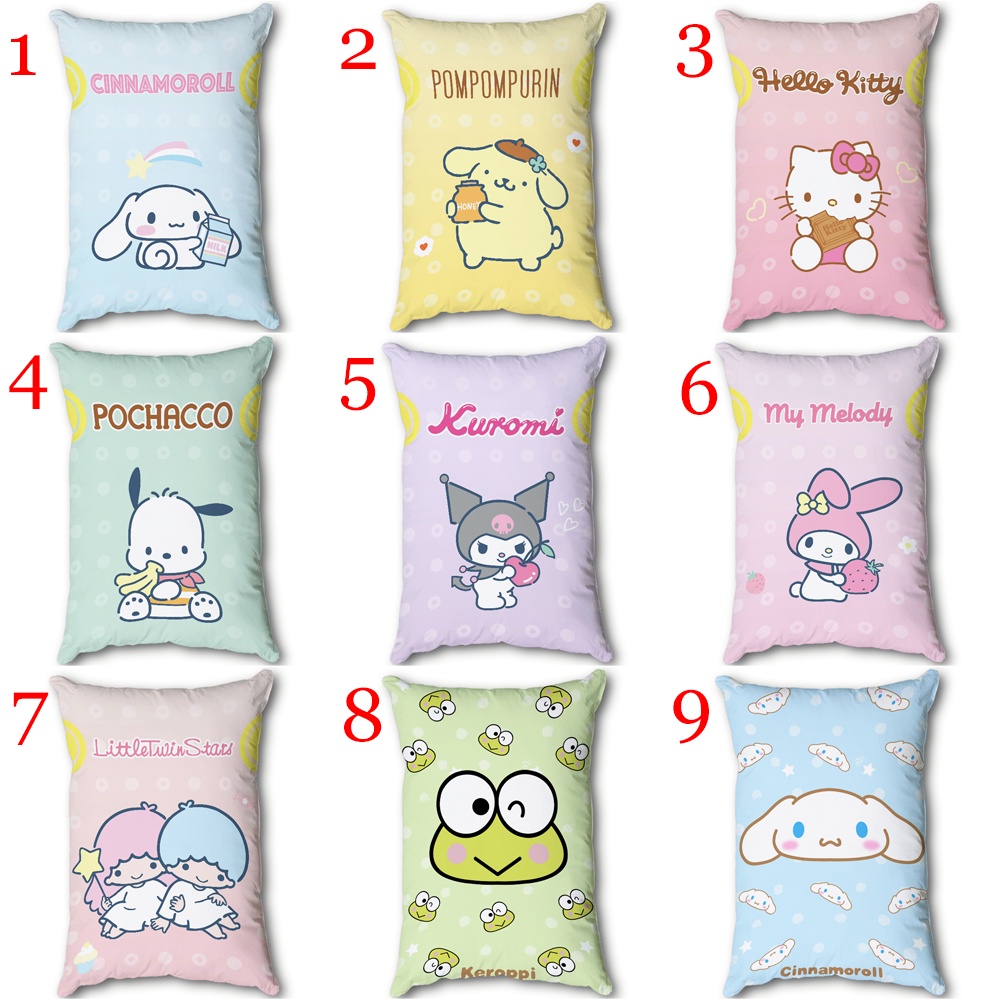 SANRIO Vỏ Gối Chữ Nhật In Hình Hello Kitty / Pochacco / Kuromi / Keroppi / Cinnamoroll Một Mặt Bằng Polyeste Dễ Thương Trang Trí Nhà Cửa