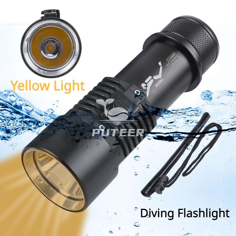 Đèn pin lặn XHP70 5000 lumens, chống nước IP68, có nam châm và ánh sáng đa màu