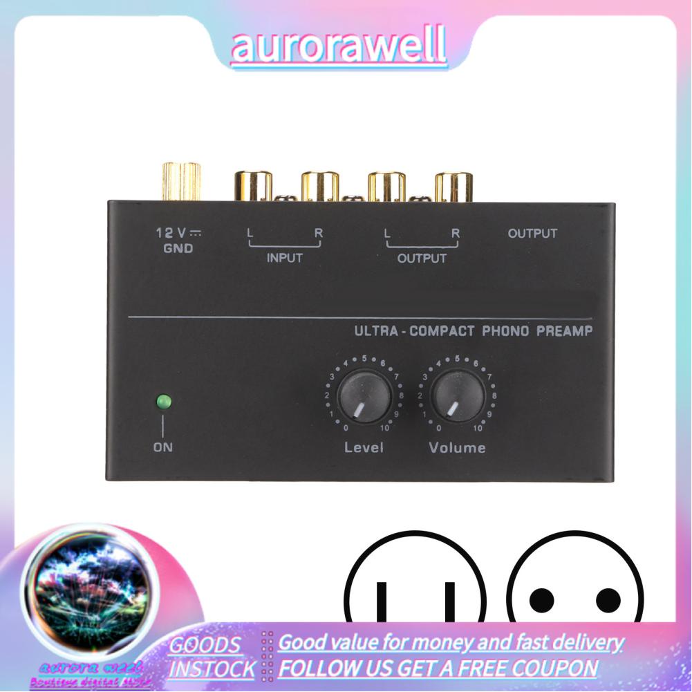Aurorawell Phonograph Preamplifier Knob Control Phono Preamp Stereo