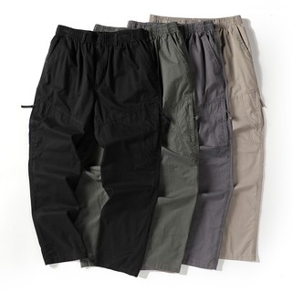 Quần Jogger Cotton Ống Suông Rộng Nhiều Túi Cho Nam Size M-6XL